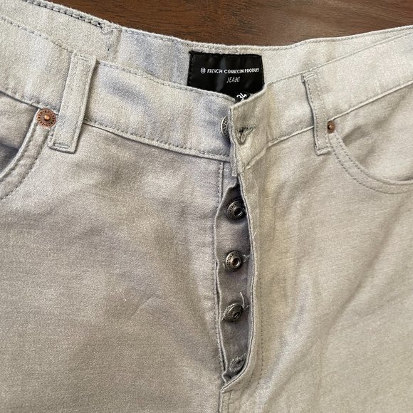 French Connection Men's Gray Chino Pants Straight Leg Button Fly Pockets Size 34 - Picture 4 of 9